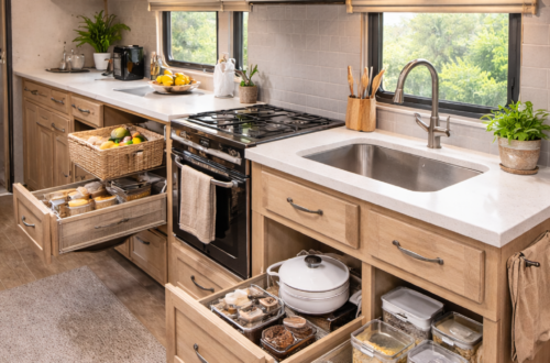 Organized rv kitchen