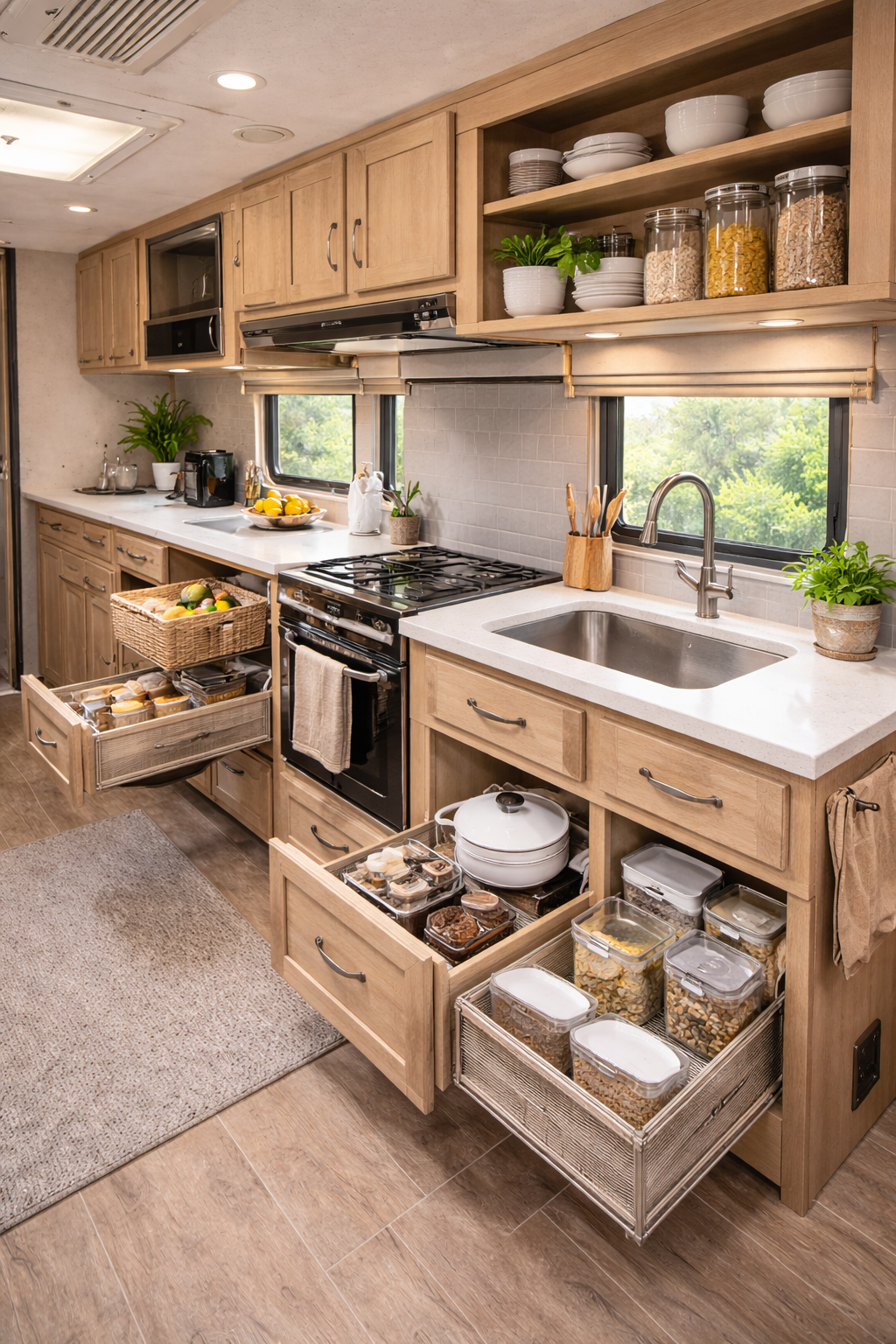 Organized rv kitchen