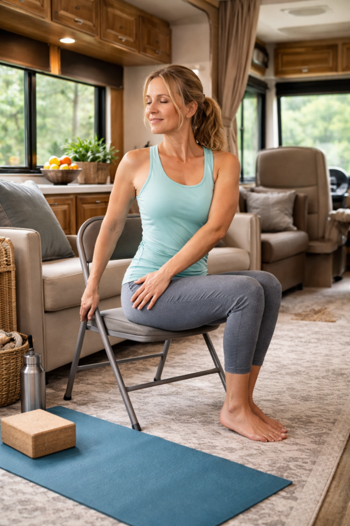 Chair yoga in an RV